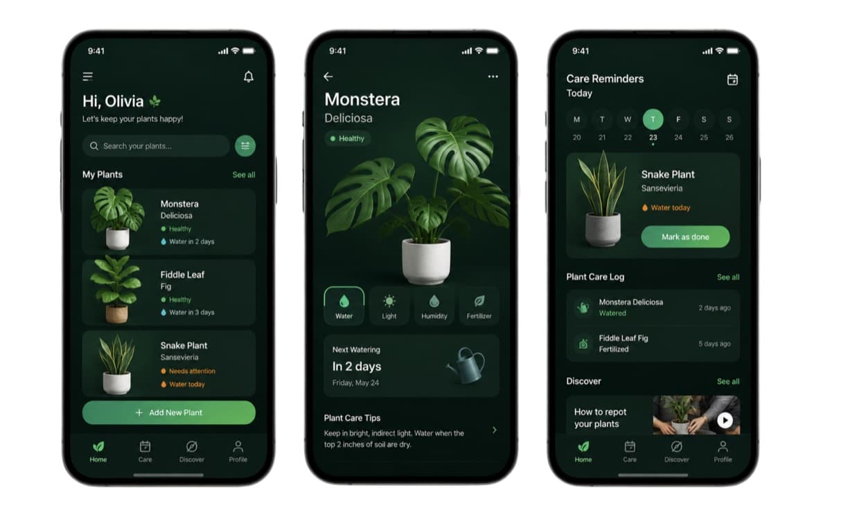 PlantAI app mockup